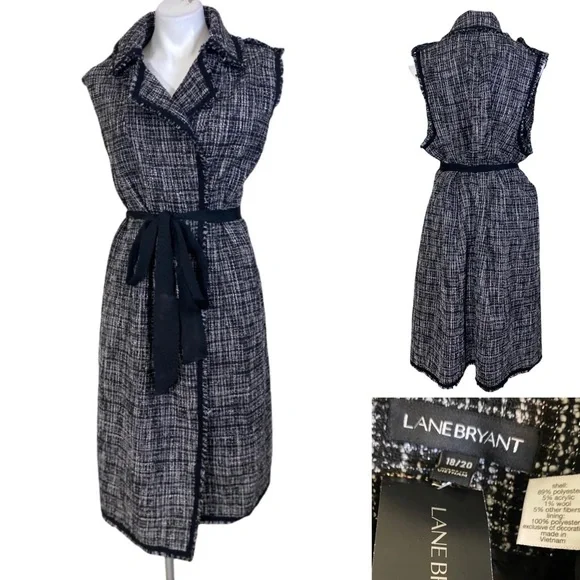 Lane Bryant tweed belted dress - Picture 1 of 4